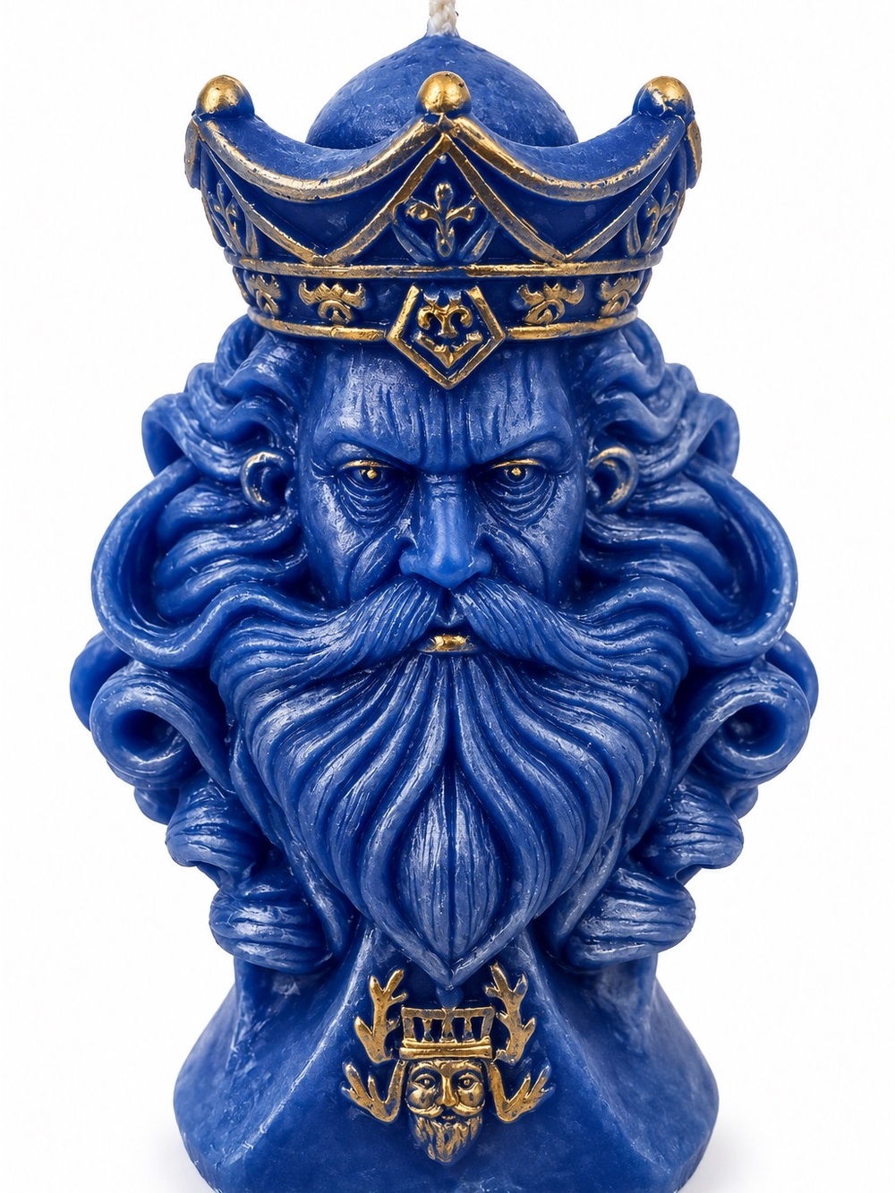 Blue King Bust Decorative Sculpture Candle - Brand: 7 Flame